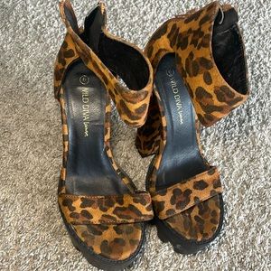 Wild Diva Cheetah / leopard platform heels